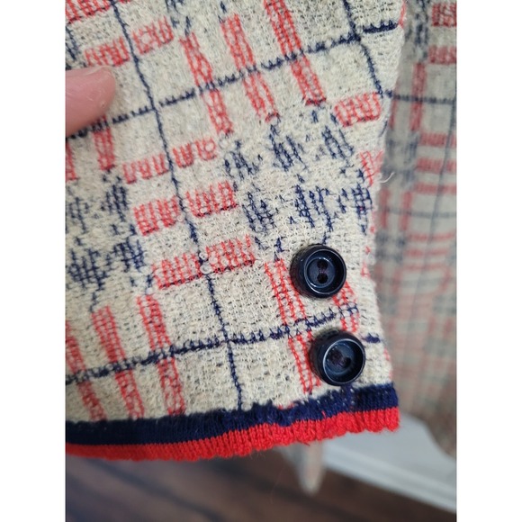 Vintage 1950s/60s Pierre Delaneau Martha West Wool Trench Coat Pockets Sz 16 - Picture 10 of 14